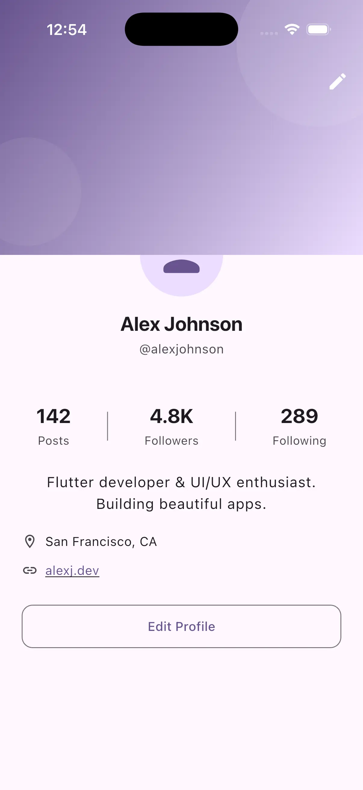 User Profile Screen